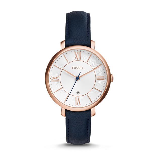 Fossil Jacqueline Navy Leather Watch Watches Fossil 