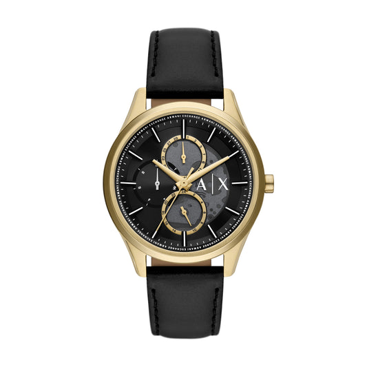 Armani Exchange Multifunction Black Leather Watch AX1876 watches item