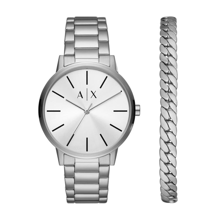 Armani Exchange Silver Men's Watch Gift Set AX7138SET