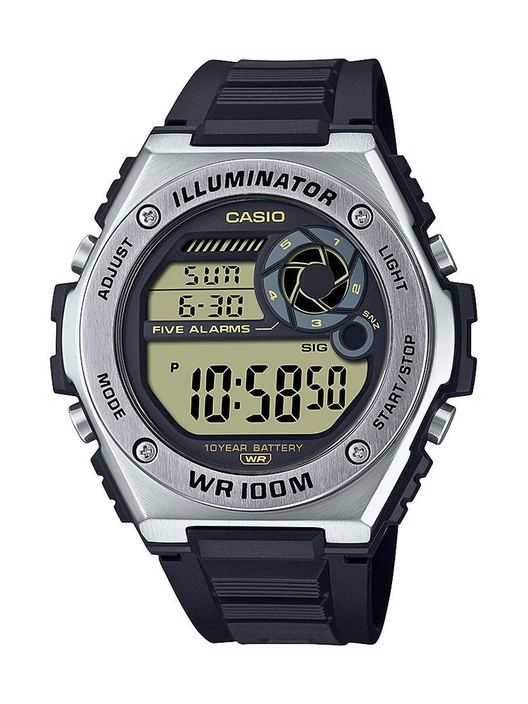 Casio Black and Silver Digital Watch MWD100H-9A