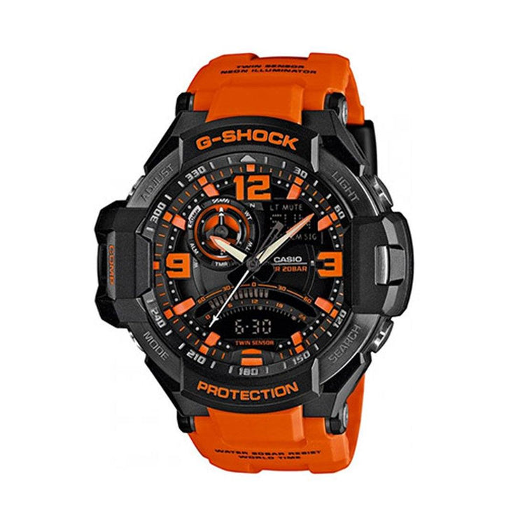 Casio G-Shock Orange an Black Dial Resin Strap Watch Watches Casio 