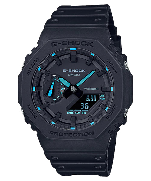 Casio G Shock Black and Blue Men's Watch GA-2100-1A2 Watches Casio 