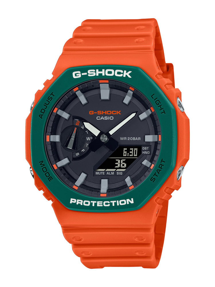 Casio G Shock Orange and Green Men's Watch GA2110SC-4A