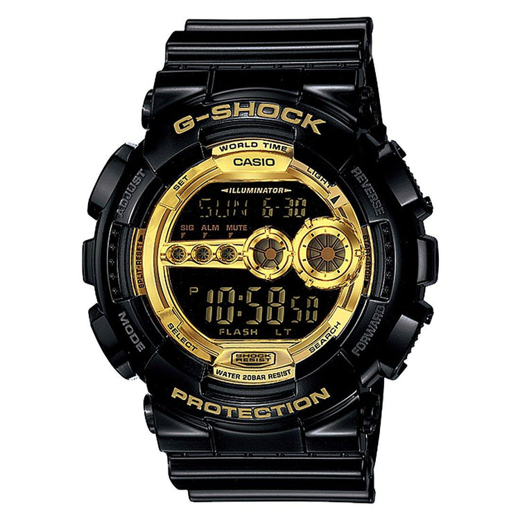 Casio G-Shock Gold Dial Digital Black Watch GD100GB-1 Watches Casio 