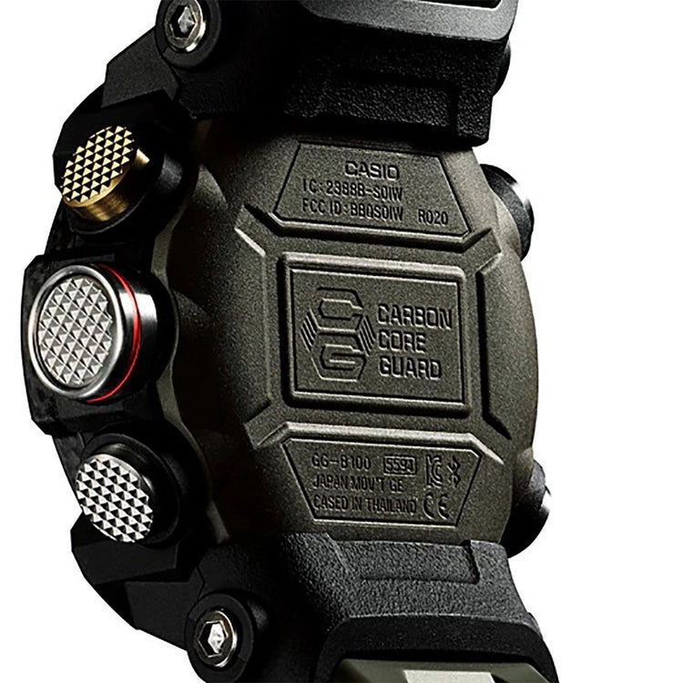 Casio G-Shock Master of G Mudmaster Digital Analogue Black/Green Watch GG-B100-1A3 Watches Casio 