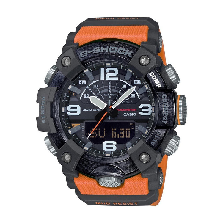 Casio G-Shock Master of G Mudmaster Digital Analogue Orange Watch GG-B100-1A9 Watches Casio 