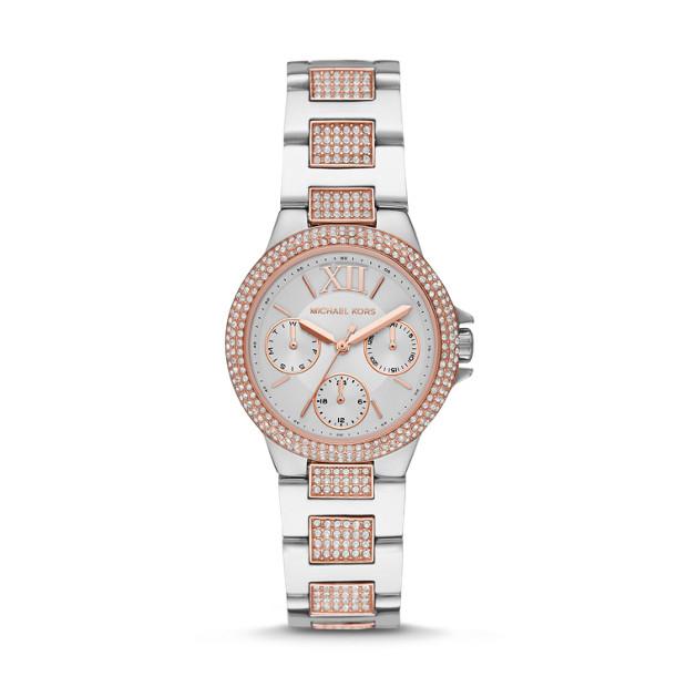 Michael Kors Camille Two Tone Silver and Rose Gold Women's Watch MK6846 Watches Michael Kors 