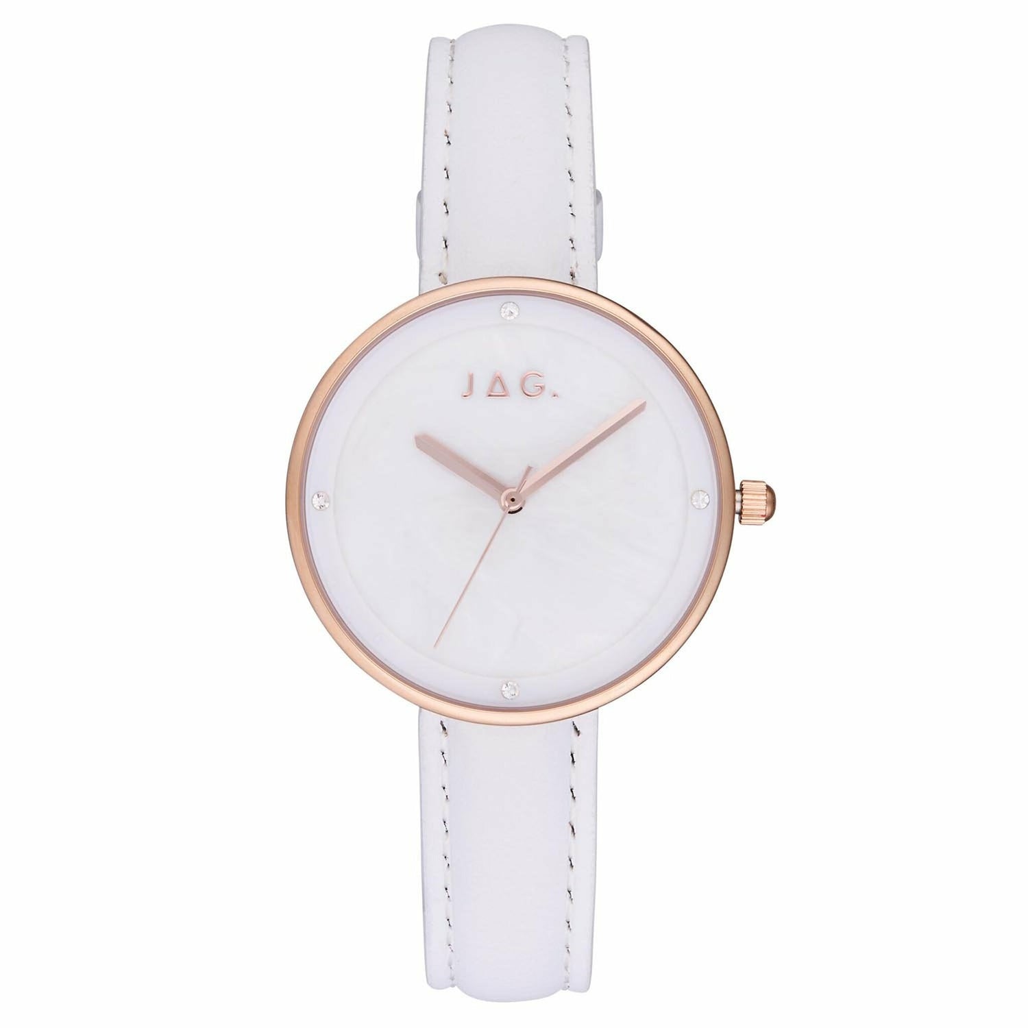Jag Sarah White and Rose Gold Women's Watch J2456 Jag Bevilles 
