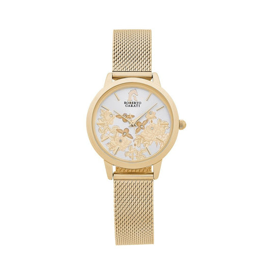 Roberto Carati Floral Gold Mesh Band Watch Watches Roberto Carati  watches item