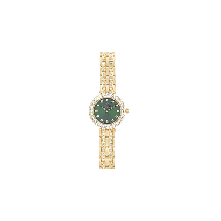 Roberto Carati Milania Green Face Gold Coloured Watch M1027 BE-V5