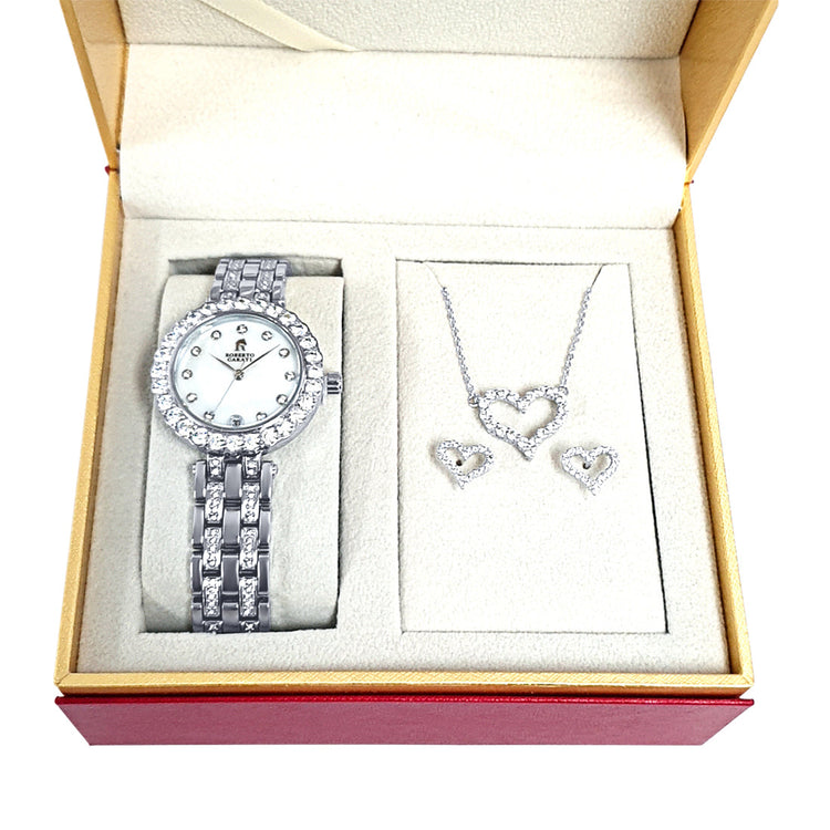 Roberto Carati Amore Silver Coloured Watch Gift Box Set M1027 BE-V1