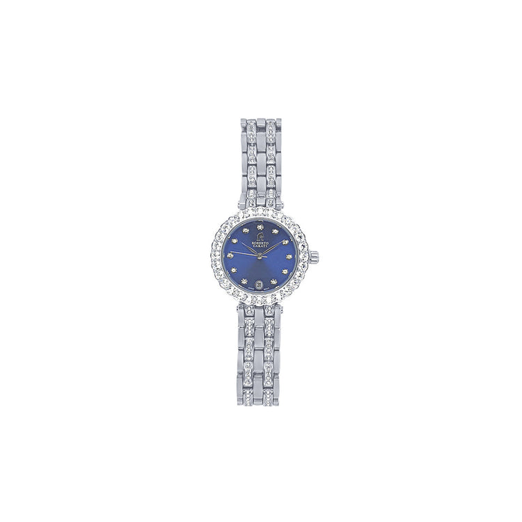Roberto Carati Milania Blue Face Silver Coloured Watch M1027 BE-V8