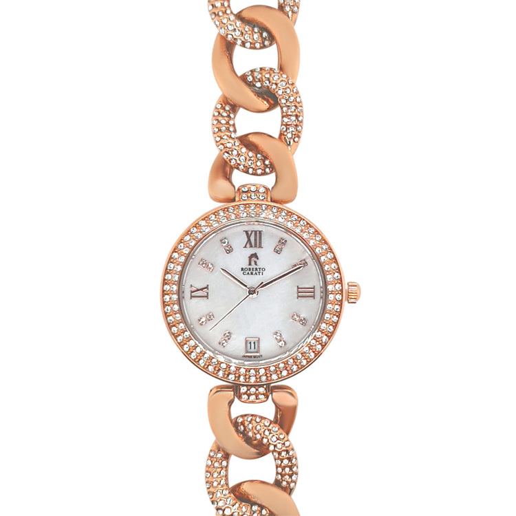 Roberto Carati Vivienne Rose Gold Coloured Watch with Crystals M9084-V2