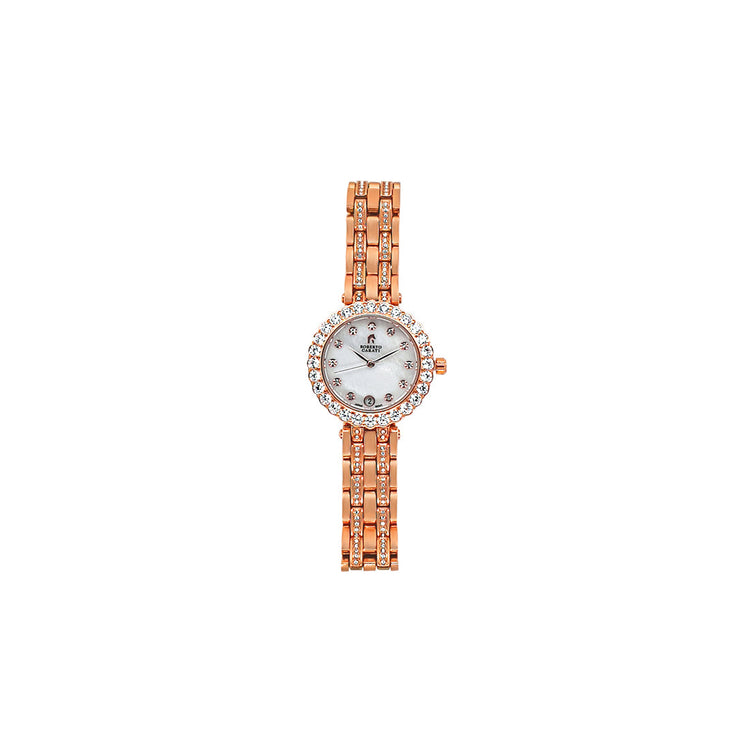 Roberto Carati Amore Rose Coloured Crystal Face Watch Gift Box Set M1027 BE-V3