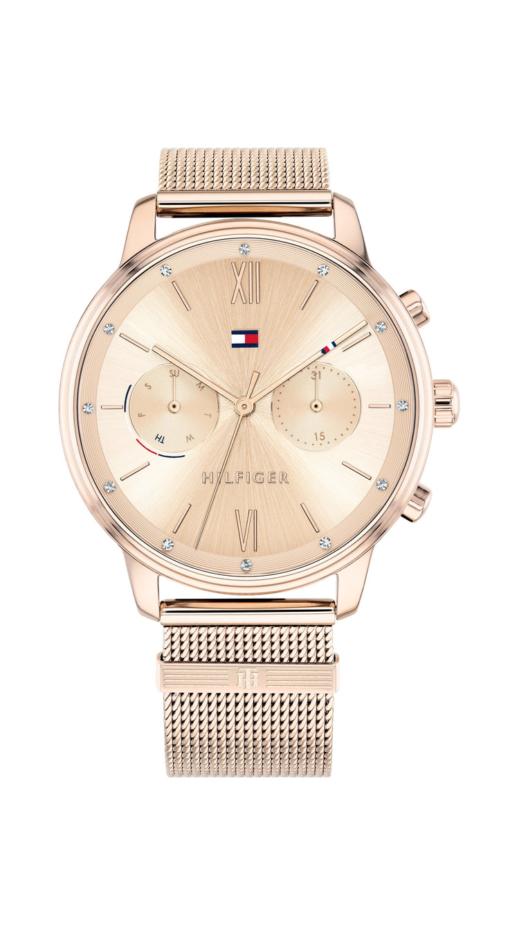TOMMY HILFIGER BLAKE MULTIFUNCTION ROSE GOLD CASE FACE MESH BAND 1782303 Watches Tommy Hilfiger 