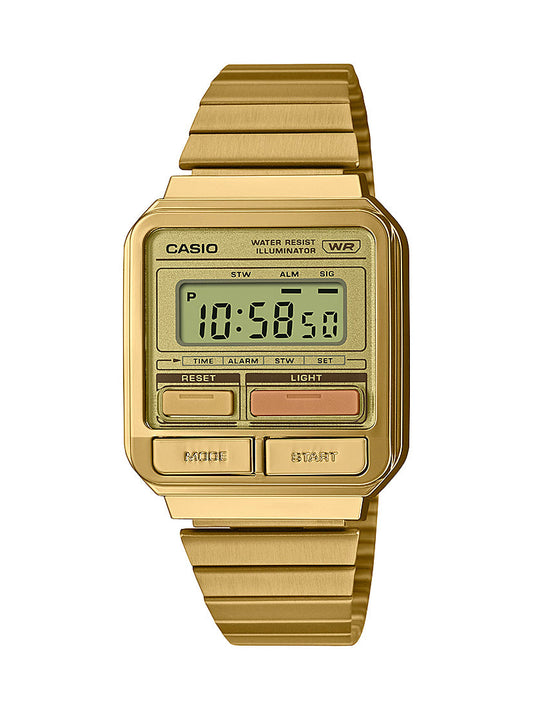 Casio Vintage Digital Gold Tone Watch A120WEG-9A watches item