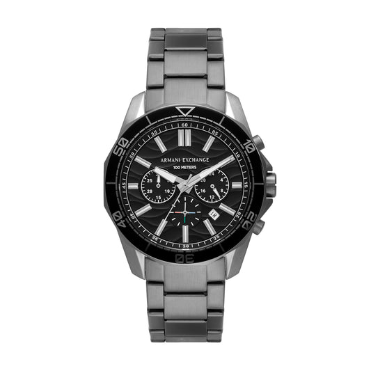 Armani Exchange Chronograph Gunmetal Stainless Steel Watch AX1959