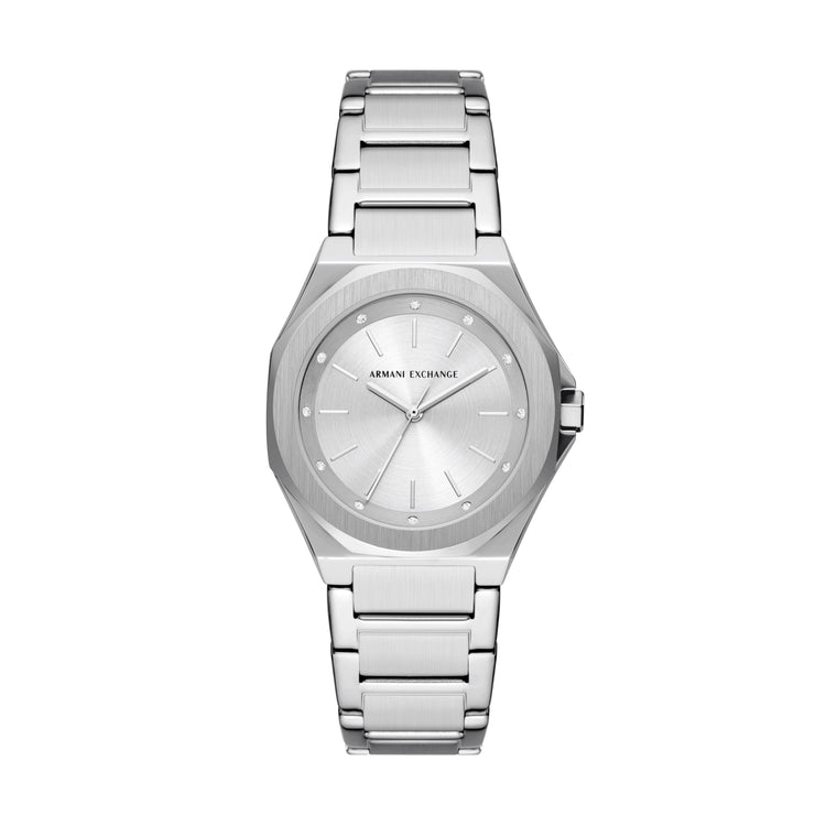 Armani Exchange Three-Hand Stainless Steel Watch AX4606