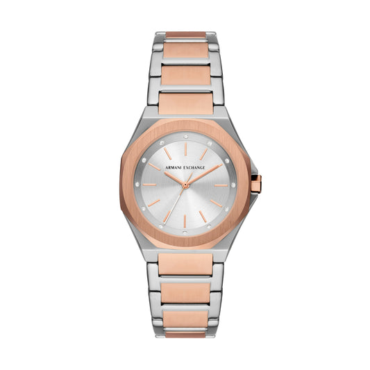 Armani Exchange Three-Hand Two-Tone Stainless Steel Watch AX4607 watches item