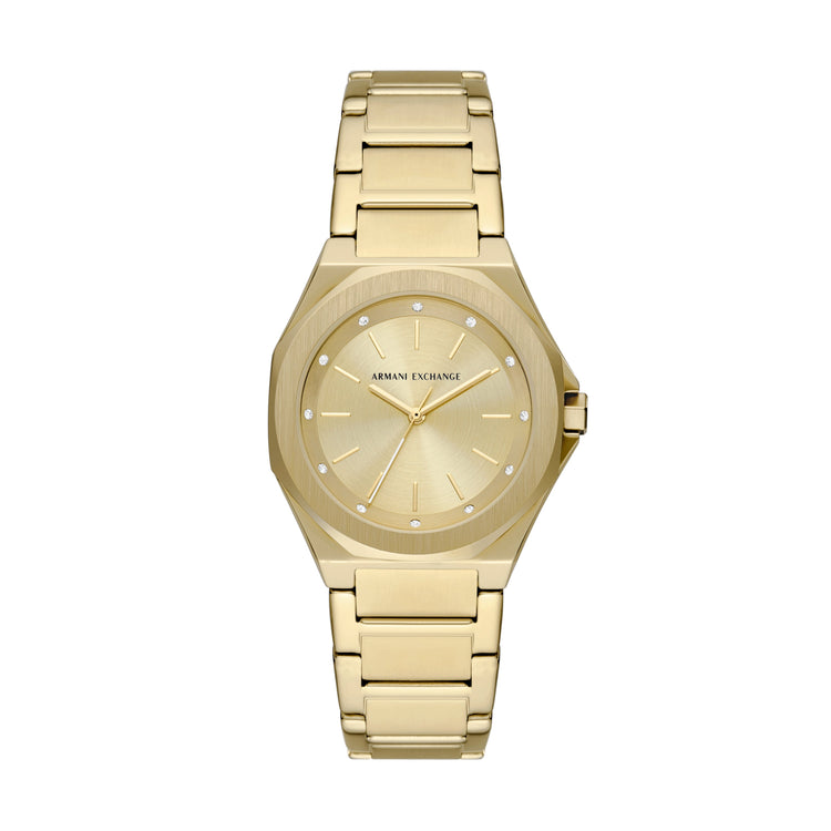 Armani Exchange Three-Hand Gold-Tone Stainless Steel Watch AX4608