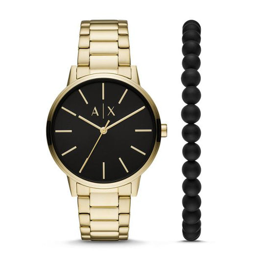 Armani Exchange Cayde AX7119 Men's Gold Watch Gift Set watches item