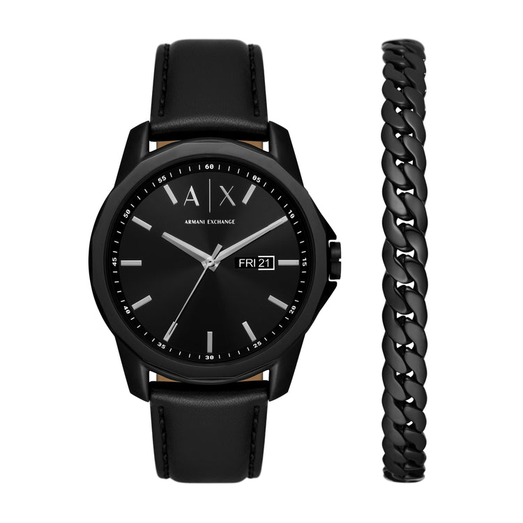 Armani Exchange Banks AX7147SET Black Men's Watch Gift Set
