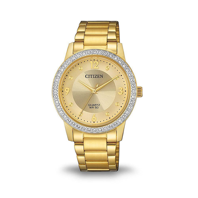 Citizen Womens Swarovski Gold Watch EL3092-86P Watches Citizen 