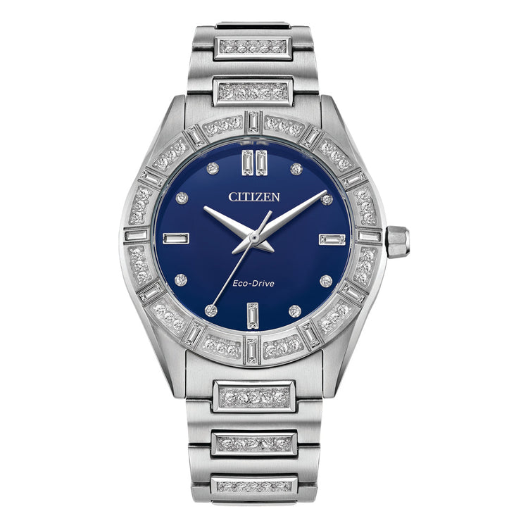 Citizen Blue and Silver Eco-Drive Women's Watch EM1020-57L