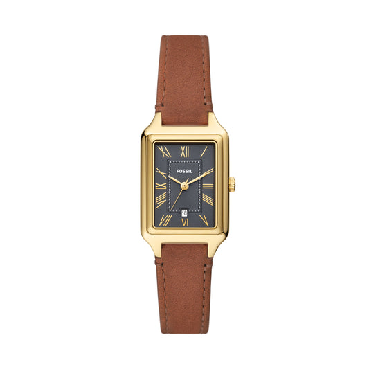 Fossil Raquel Three-Hand Date Medium Brown LiteHide Leather Watch ES5303 watches item