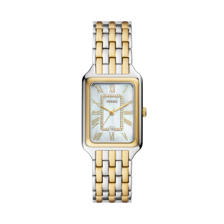 Fossil Raquel Three-Hand Date Two-Tone Stainless Steel Watch ES5305