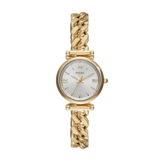 Fossil Carlie Three-Hand Gold-Tone Stainless Steel Watch ES5329 watches item