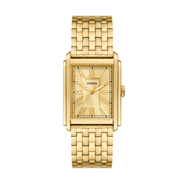 Fossil Carraway Three-Hand Gold-Tone Stainless Steel Watch FS6009