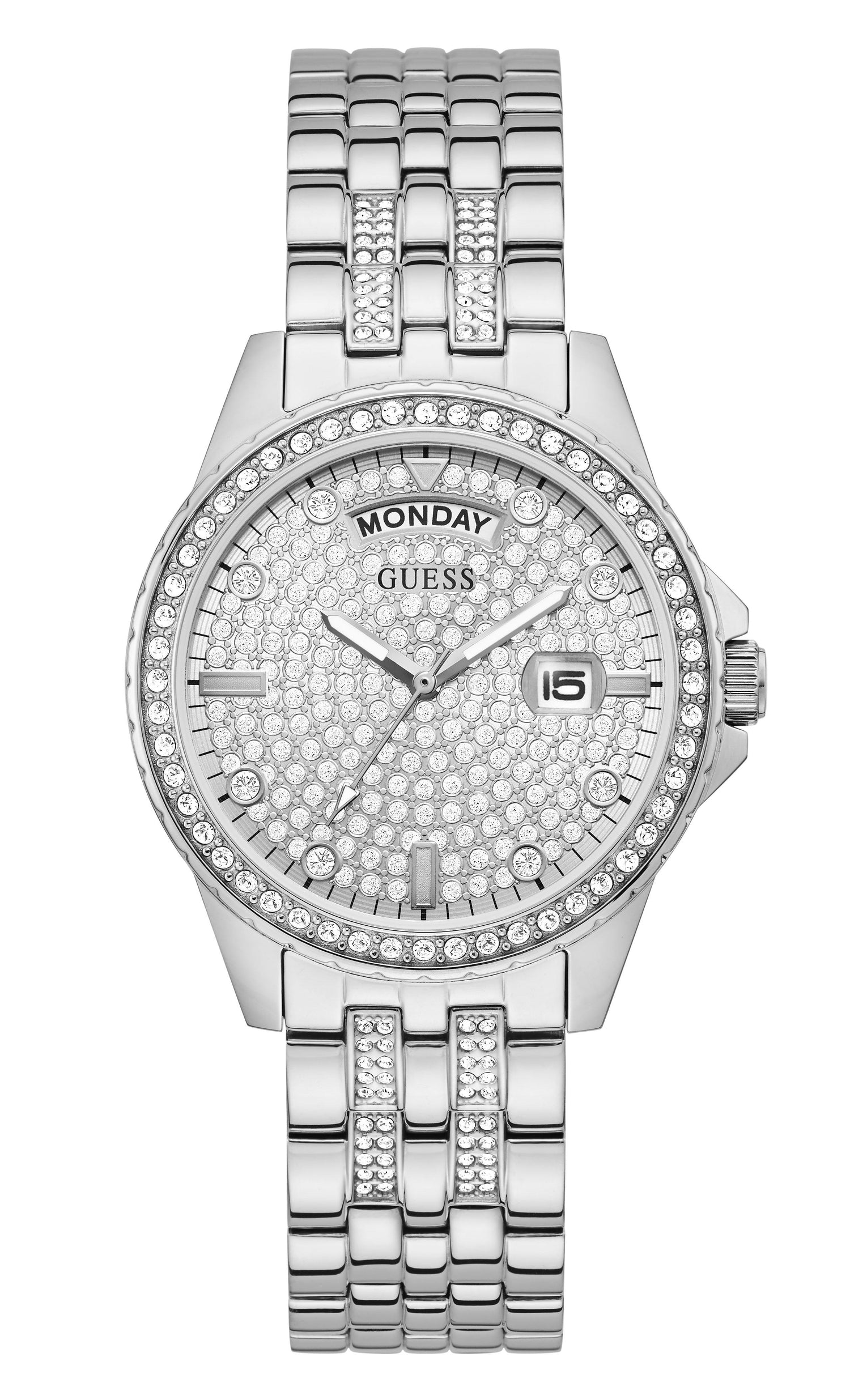 Guess Lady Comet Silver and Crystal Women's Watch GW0254L1 Watches Guess 