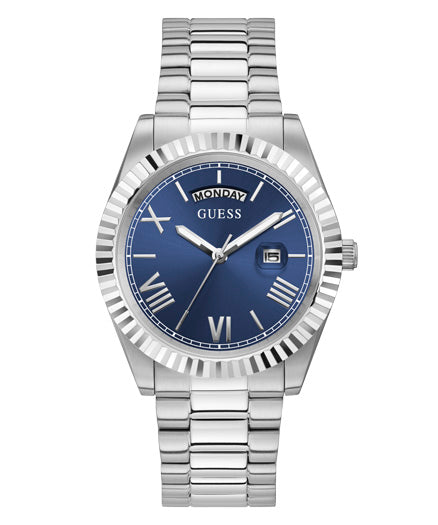 Guess Connoisseur Silver and Blue Men's Watch GW0265G7