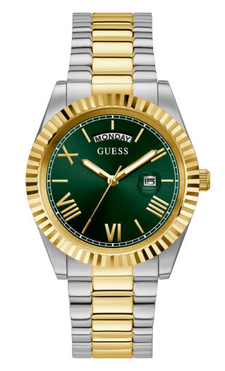 Guess Connoisseur Two Tone and Green Men's Watch GW0265G8