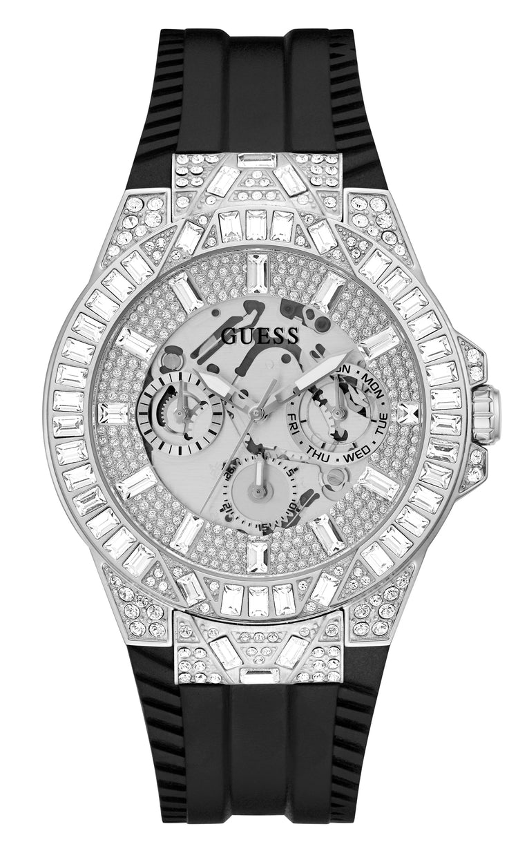 Guess Dynasty Silver and Black Men's Watch GW0498G1