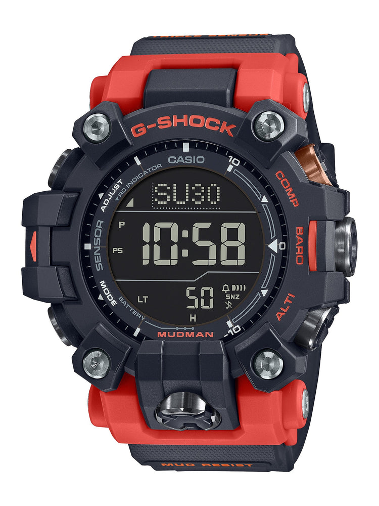 Casio G-Shock Mudman Black and Orange Digital Watch GW-9500-1A4