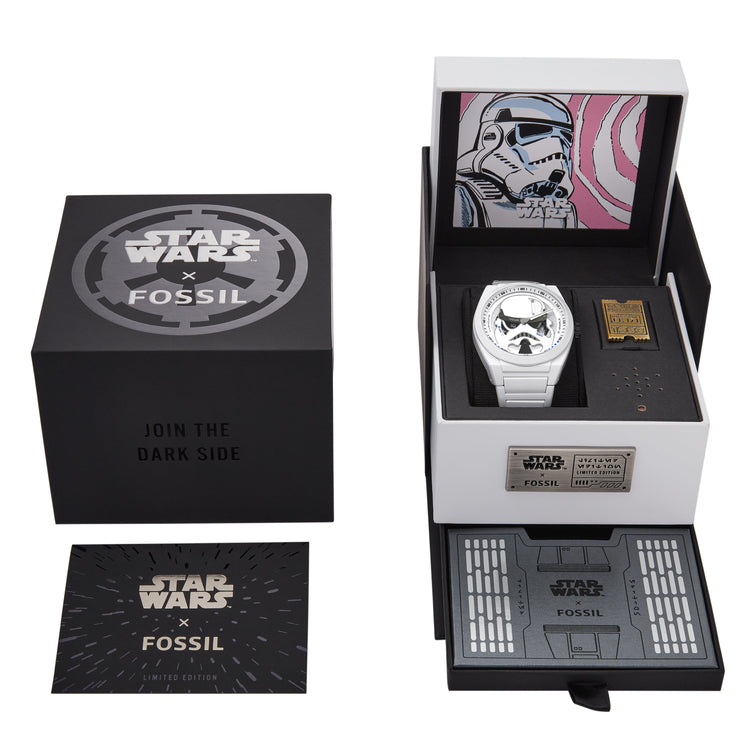 Fossil Limited Edition Star Wars Stormtrooper Automatic Resin Coated Stainless Steel Watch LE1171SET