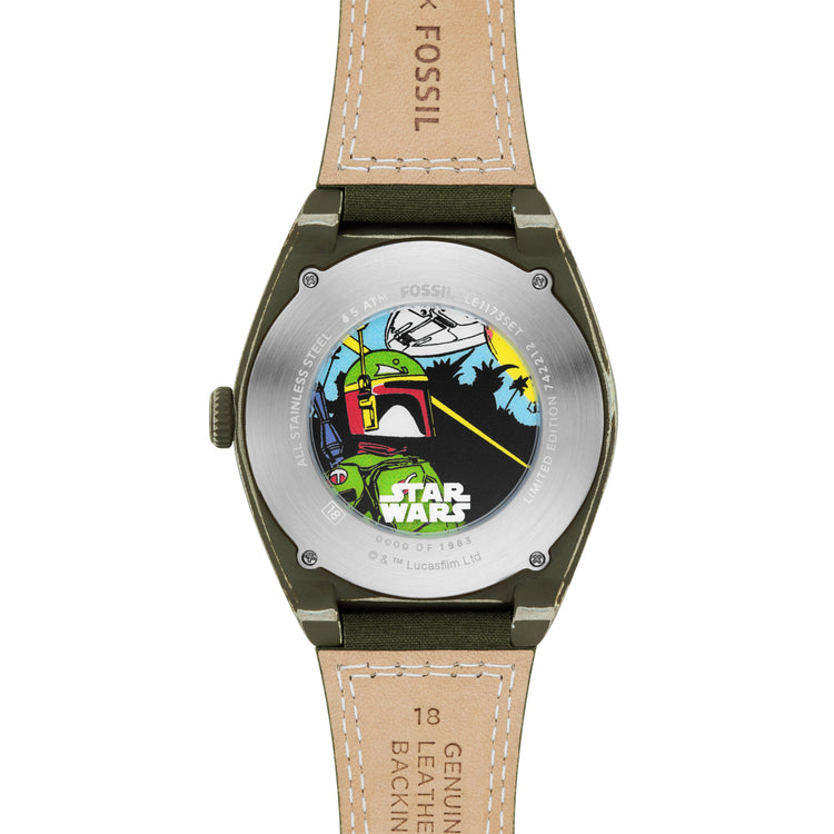 Fossil Limited Edition Star Wars Boba Fett Automatic Ventile Strap Watch LE1173SET