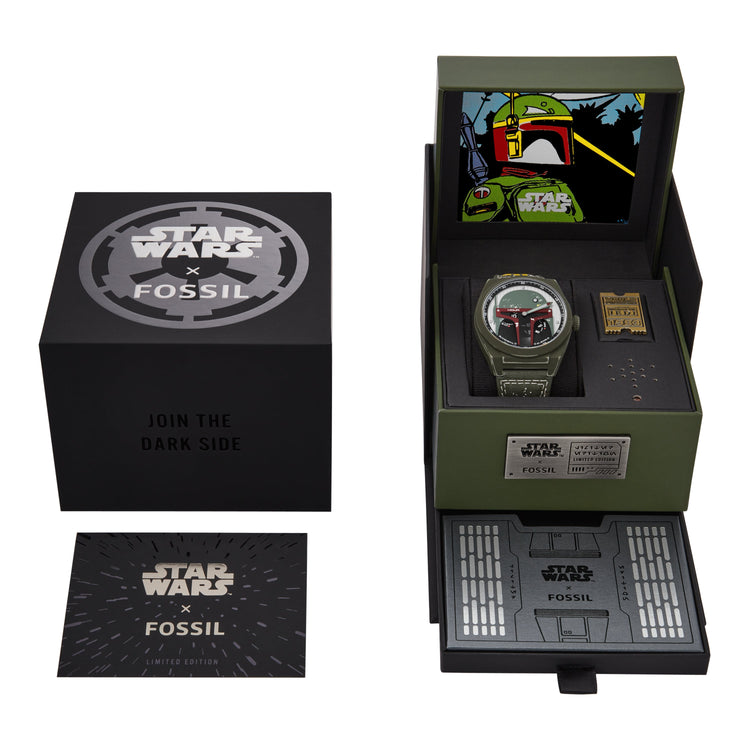 Fossil Limited Edition Star Wars Boba Fett Automatic Ventile Strap Watch LE1173SET