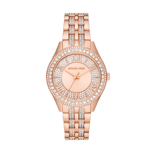 Michael Kors Harlowe Three-Hand Rose Gold-Tone Stainless Steel Watch MK4710 watches item