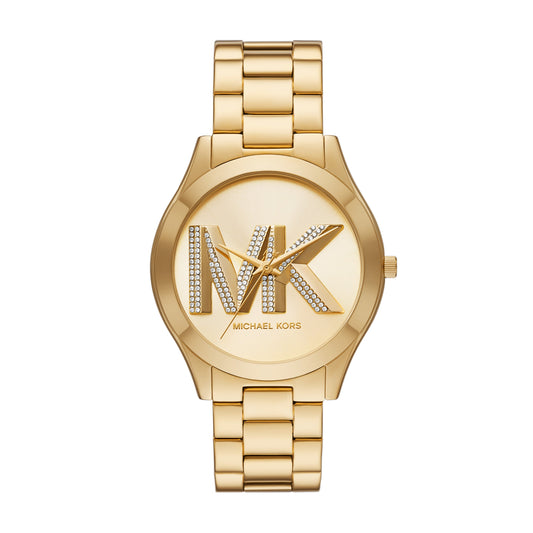 Michael Kors Slim Runway Three-Hand Gold-Tone Stainless Steel Watch MK4732 watches item