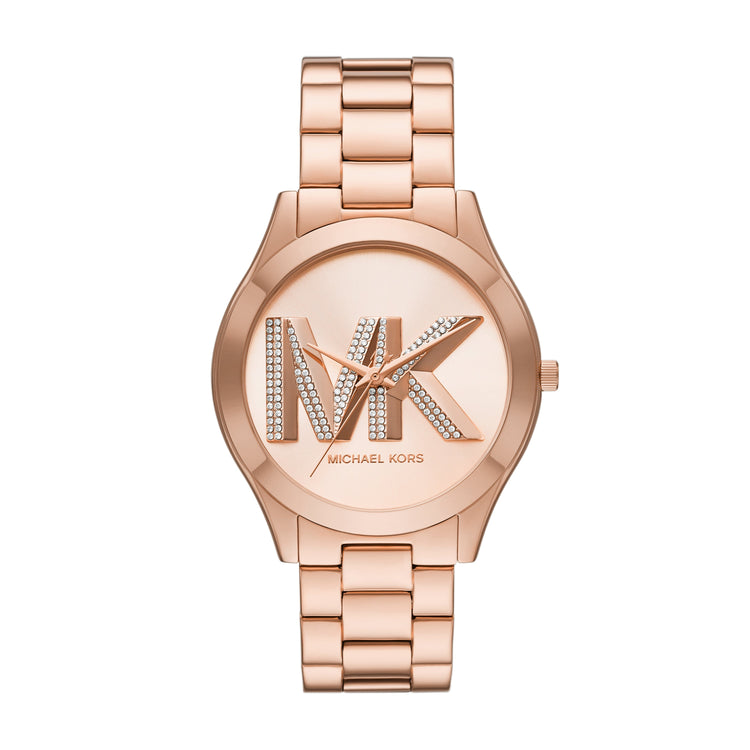 Michael Kors Slim Runway Three-Hand Rose Gold-Tone Stainless Steel Watch MK4733