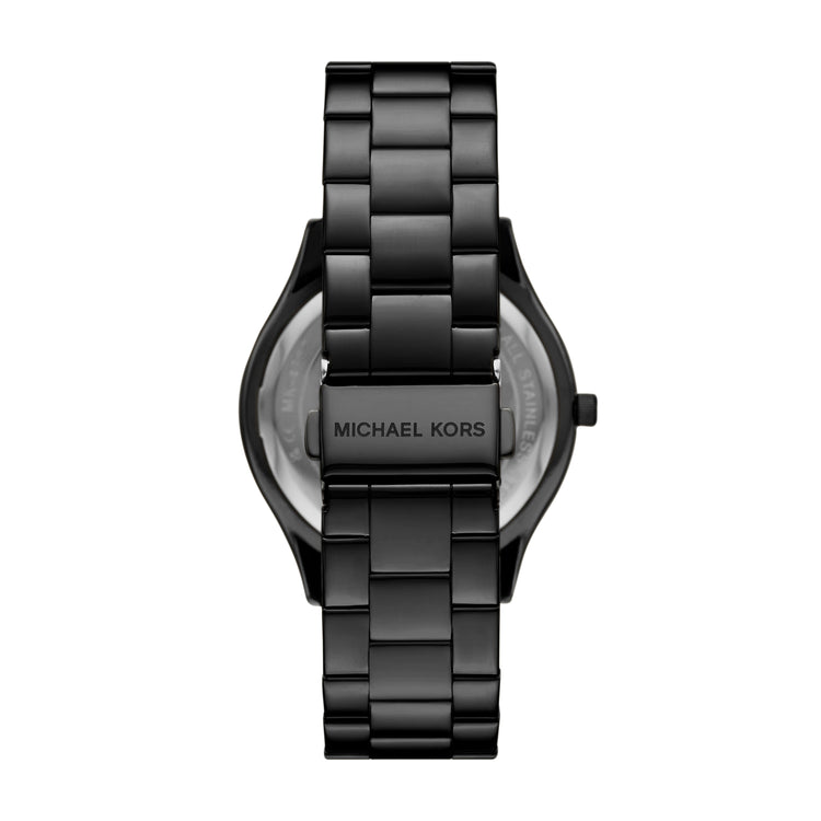 Michael Kors Slim Runway Three-Hand Black Stainless Steel Watch MK4734