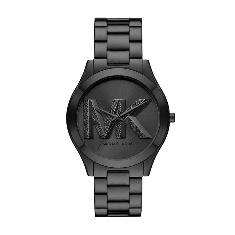 Michael Kors Slim Runway Three-Hand Black Stainless Steel Watch MK4734