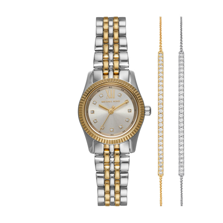 Michael Kors Lexington Three-Hand Two-Tone Stainless Steel Watch and Bracelets Gift Set MK4815SET