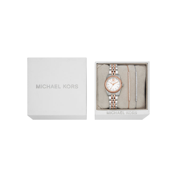 Michael Kors Lexington Three-Hand Two-Tone Stainless Steel Watch and Bracelets Gift Set MK4817SET