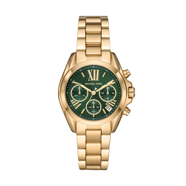 Michael Kors Mini Bradshaw Green and Gold Women's Watch MK7257