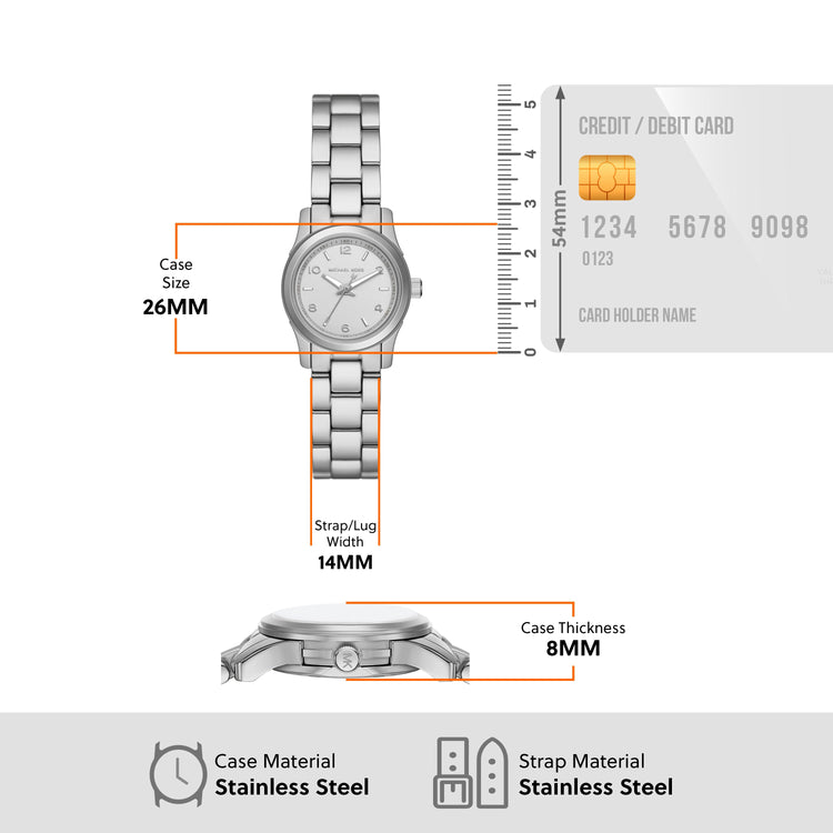 Michael Kors Runway Three-Hand Stainless Steel Watch MK7459
