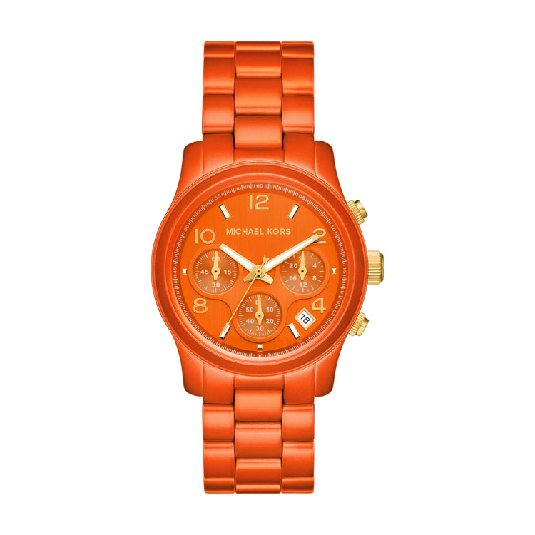 Michael Kors Limited Edition Runway Chronograph Spiced Coral Stainless Steel Watch MK7477LE